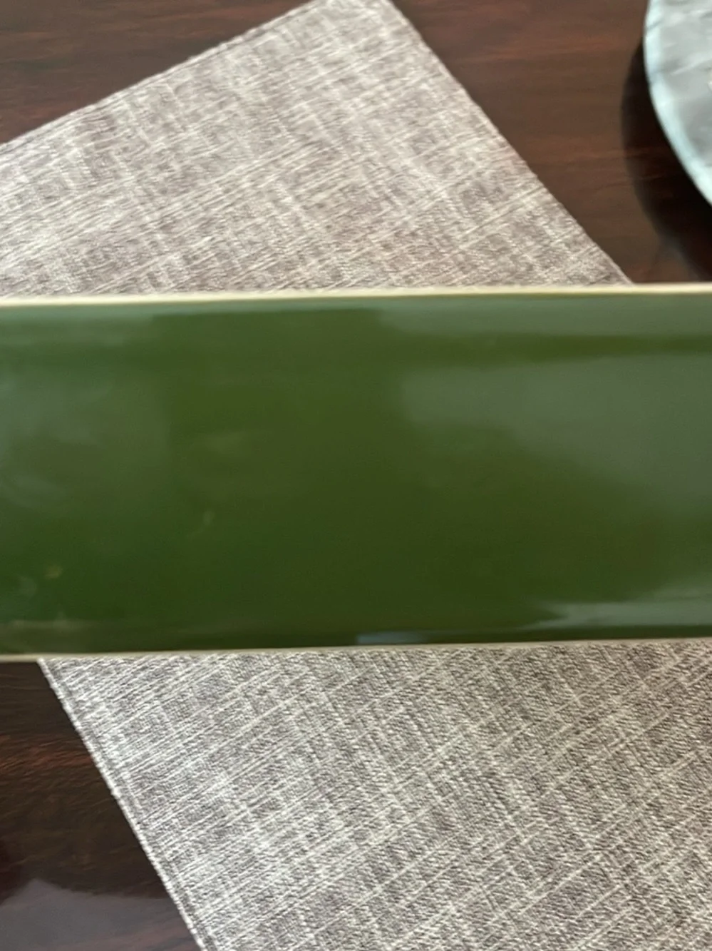 Glossy Olive Green Rectangular baking dish
